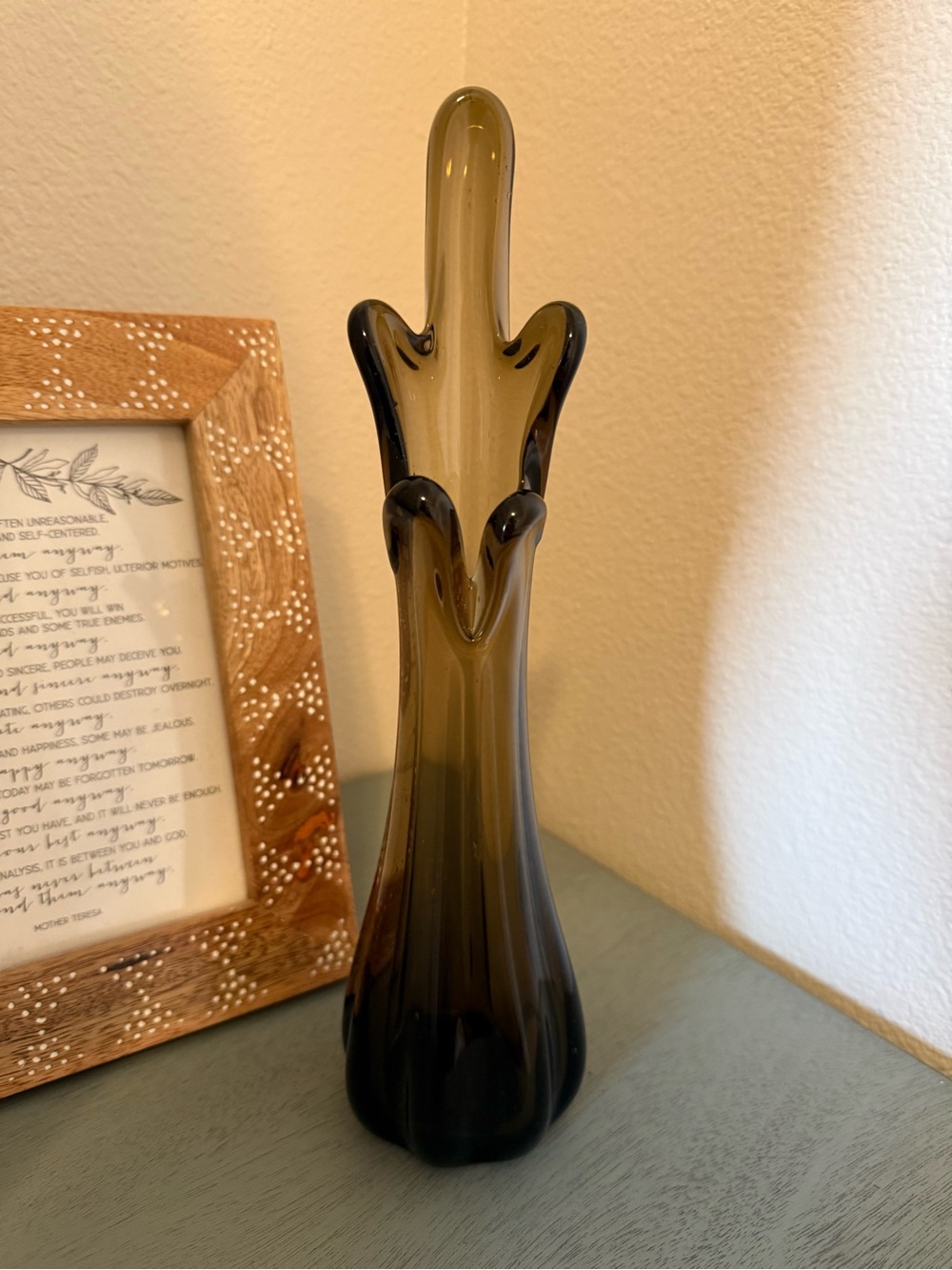 Smoky Brown Art Swung Vase - Decorative Home Accent